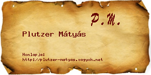 Plutzer Mátyás névjegykártya